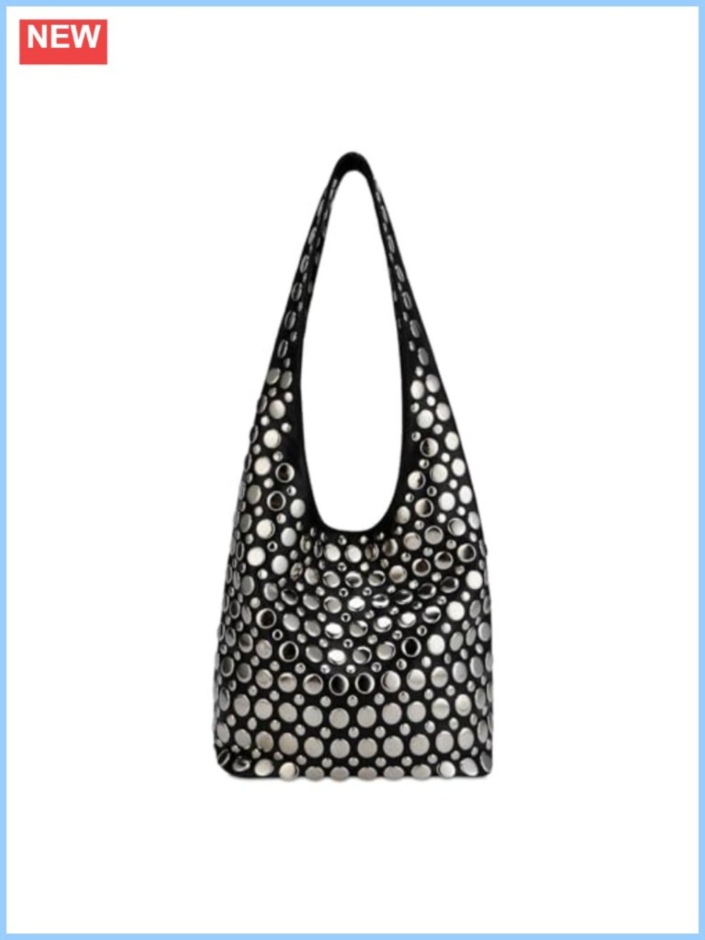 Studded Y2K PU Leather Shoulder Hobo Bag Punk Underarm Tote Handbag